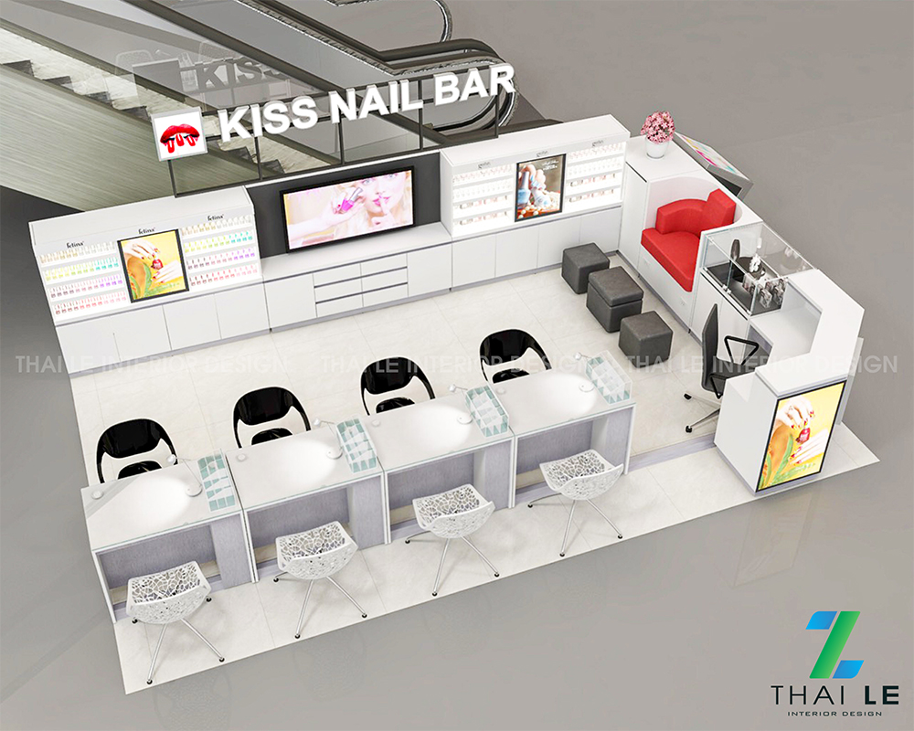 Thiết kế nội thất showroom Kiss Nail Bar Q10